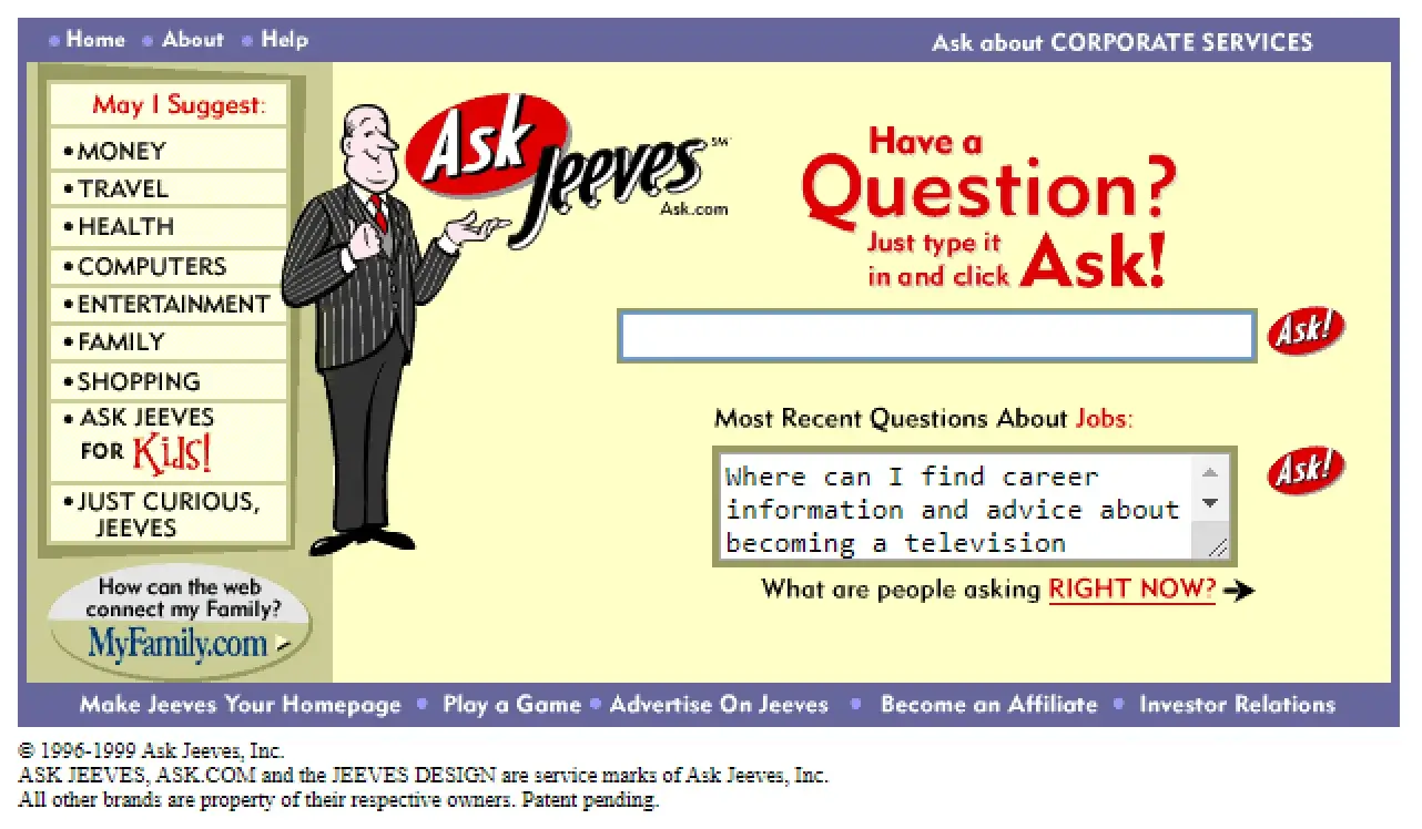 Ask Jeeves Interface